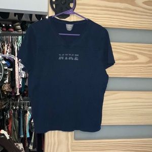 Vintage navy V-neck Nike T-shirt